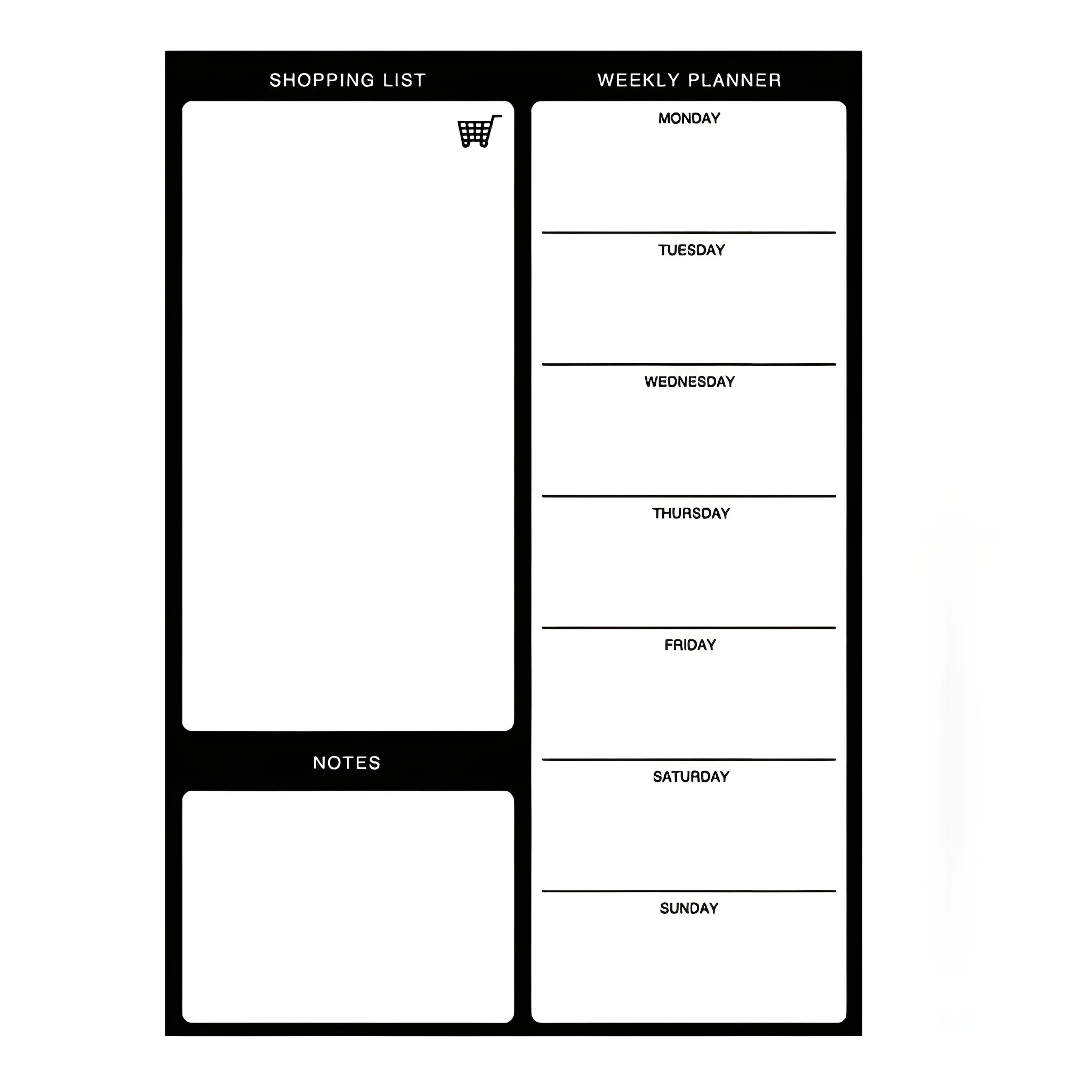 Reusable Refrigerator Memo Pads - Magnetic Shopping List Board with Dry Eraser