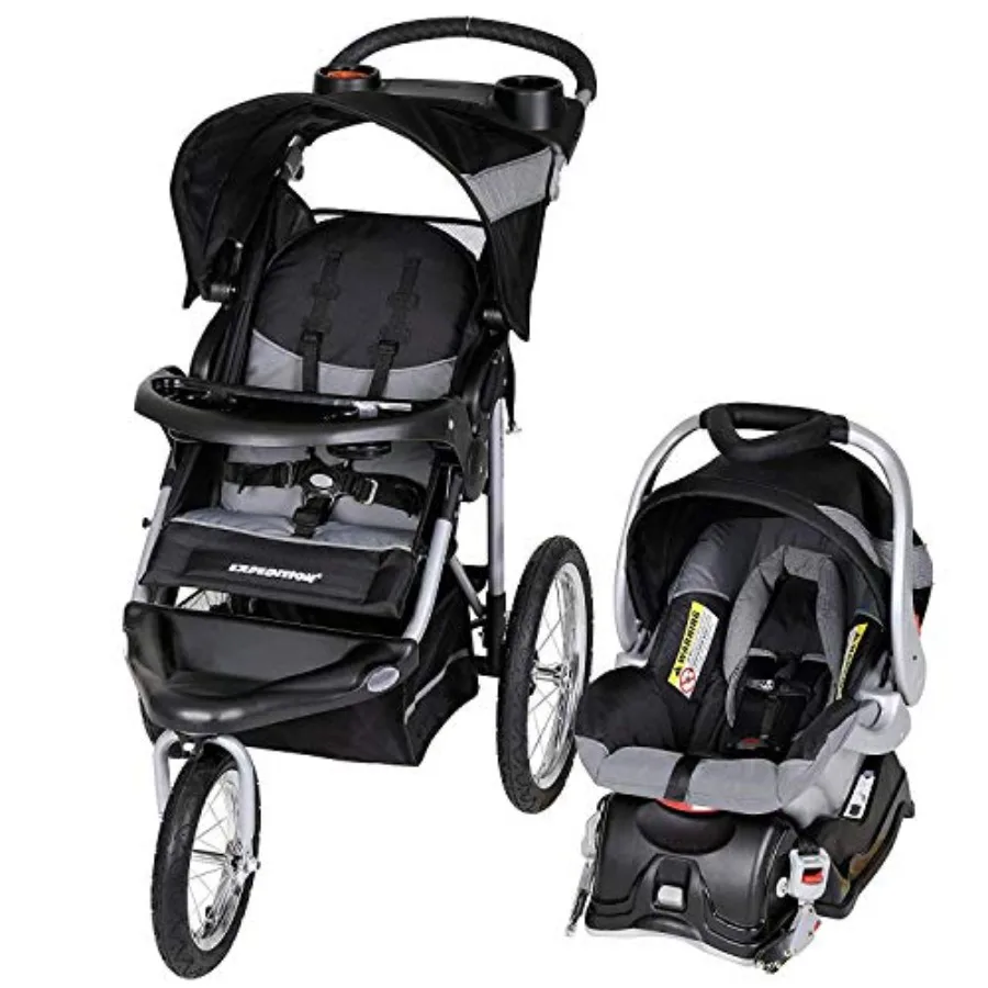Baby Trend Expedition ® Sistema da viaggio Jogger con EZ Flex-Loc ® Seggiolino auto per neonati Millenium White