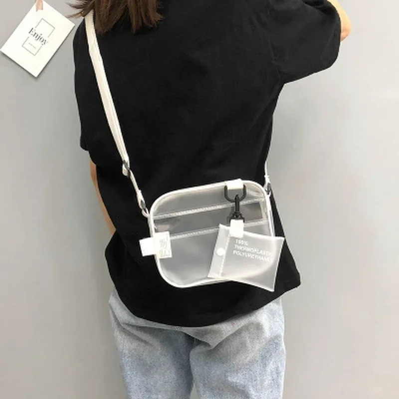 

2023 New Summer Small Bag Women's Korean Translucent Bag Plastic One Shoulder Crossbody Bag