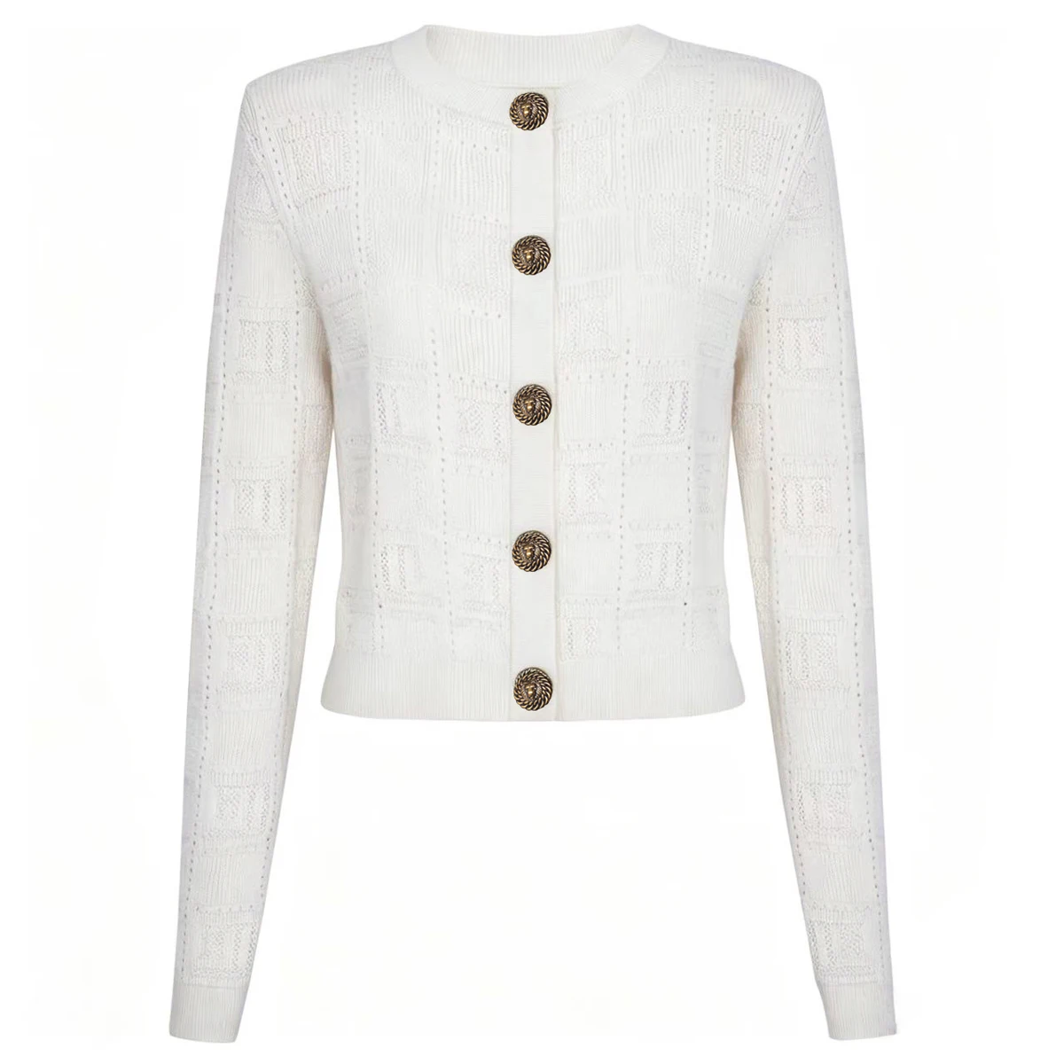 

2682 Spring Autumn Women Knitted Cardigan Sweater Classic Style High Quality Long Sleeve Casual Commuter Outerwear Top