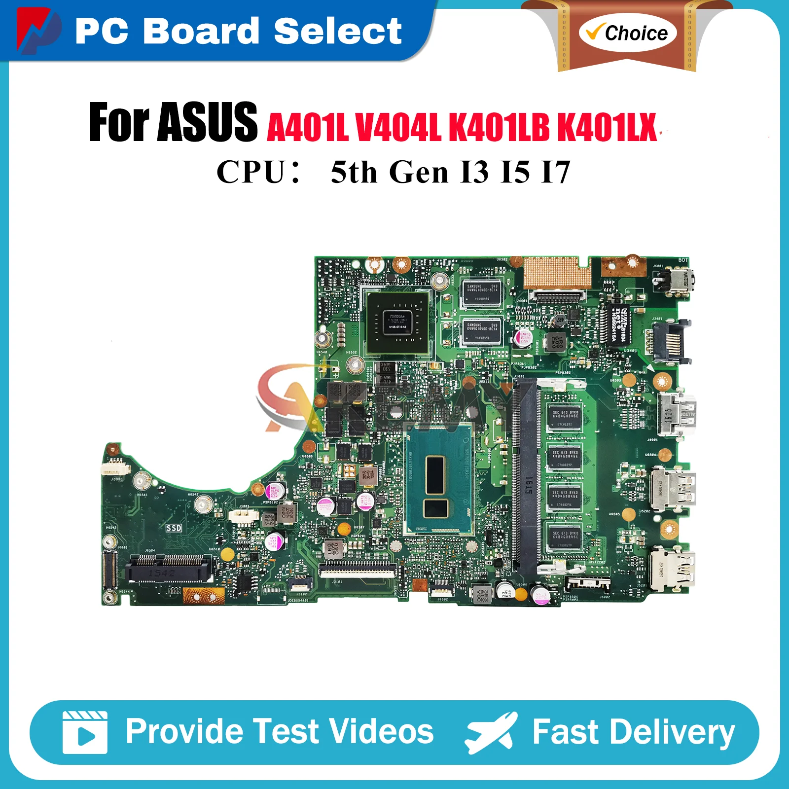 

K401LB Материнская плата для ноутбука ASUS VivoBook K401L V404L K401LX V405L K401LB A401L Материнская плата с процессором I3 I5 I7 100% ОК шт.
