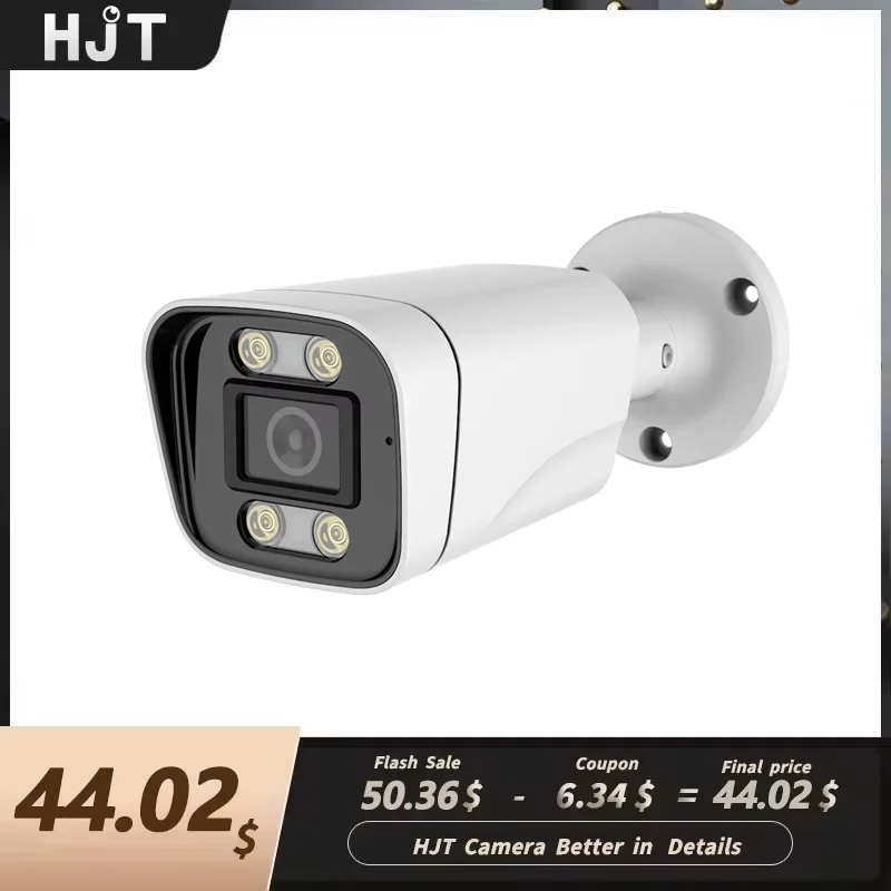 

HJT 5MP POE IP камера 3.6MM SO-NY IMX415 Security камера Two-way Audio Outdoor Waterproof Infrared Night Vision