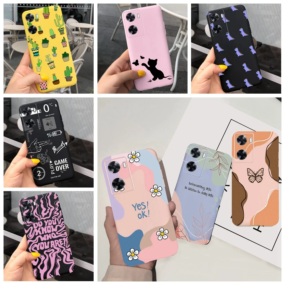 For OPPO A77 Case Fashion Soft TPU Silicone Back Cover For OPPO A77 4G CPH2385 Phone Case Coque Bumper OPPO A 77 CPH2339 Cartoon