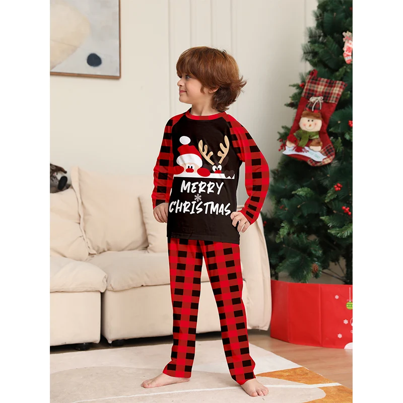 2025 Family Christmas Pajamas Matching Outfit Mother Father Kids Clothes Look Mommy And Me New Year\'s Costumes Pyjamas Xmas Deer