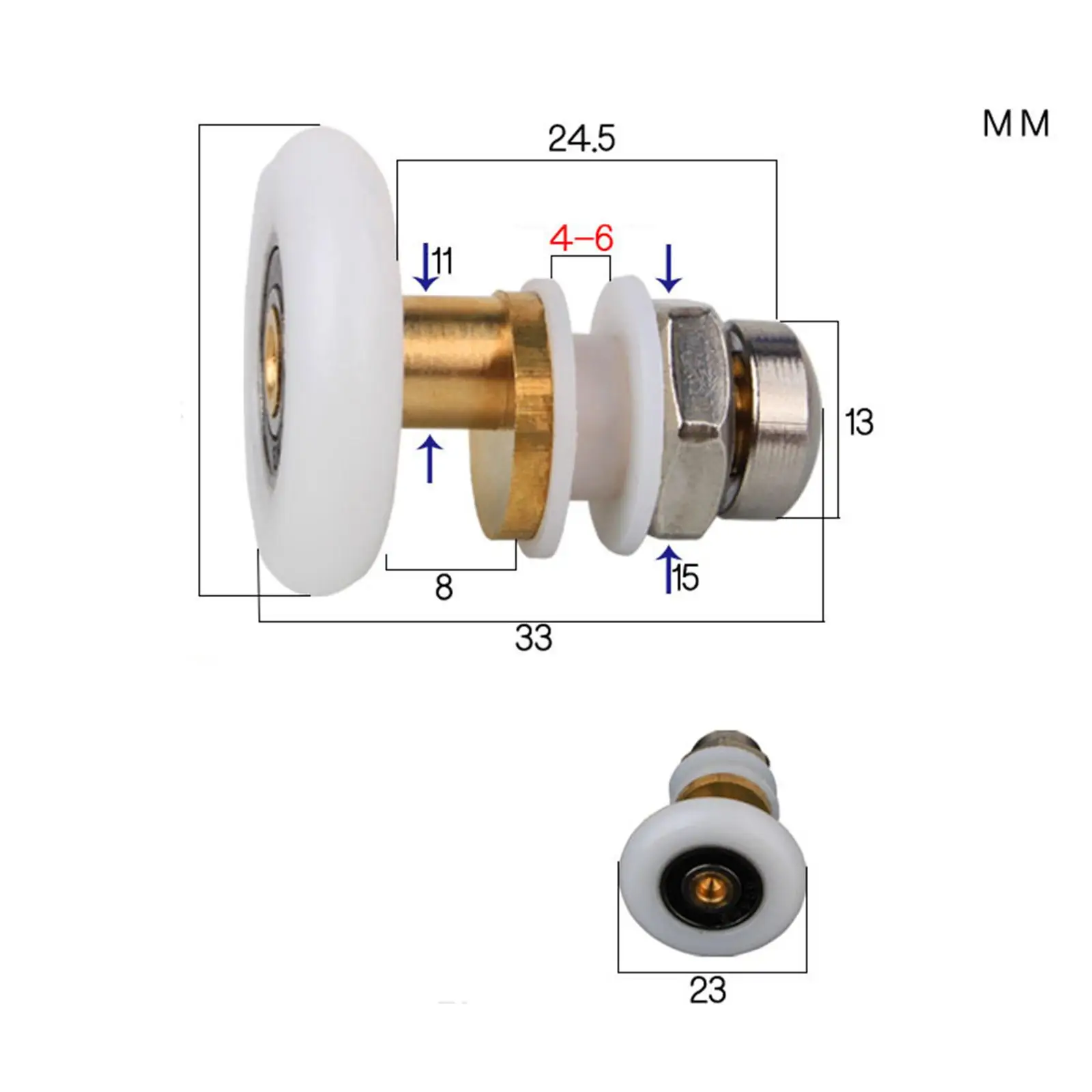 Glass Sliding Door Pulley Fitting Mute Replacement Castors 1 Piece Sliding Door