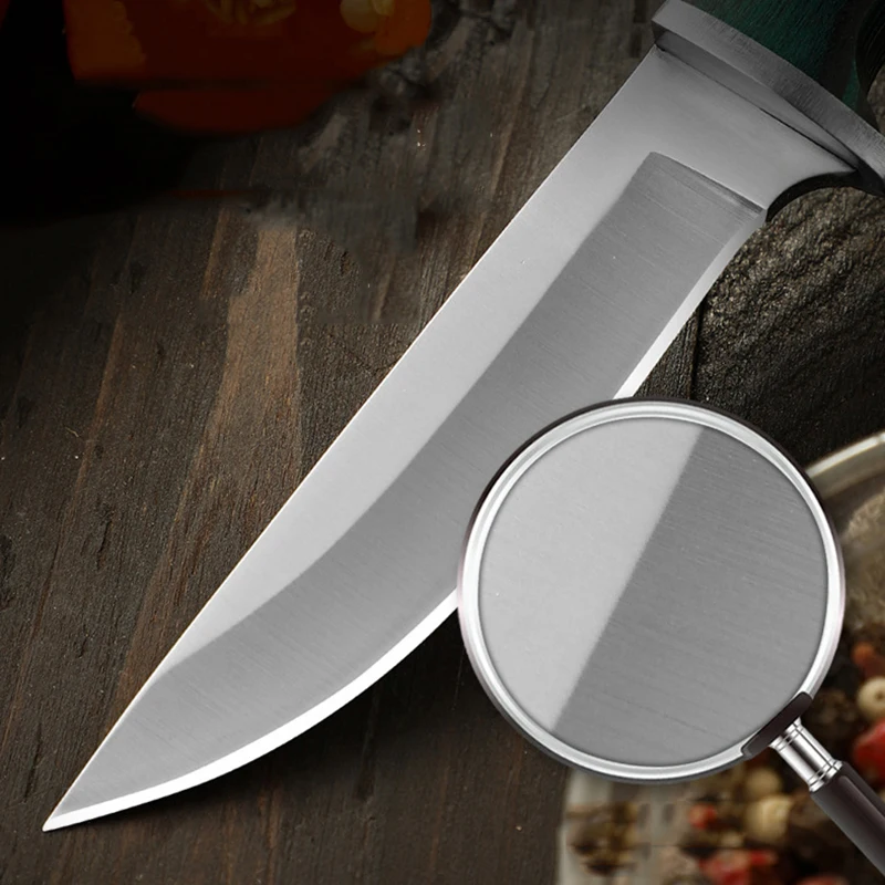 Outdoor Camping Hiking Hunting Knives Portable Multifunctional Stainless Steel Fruit Knife Meat Cleaver Knife With Sheath