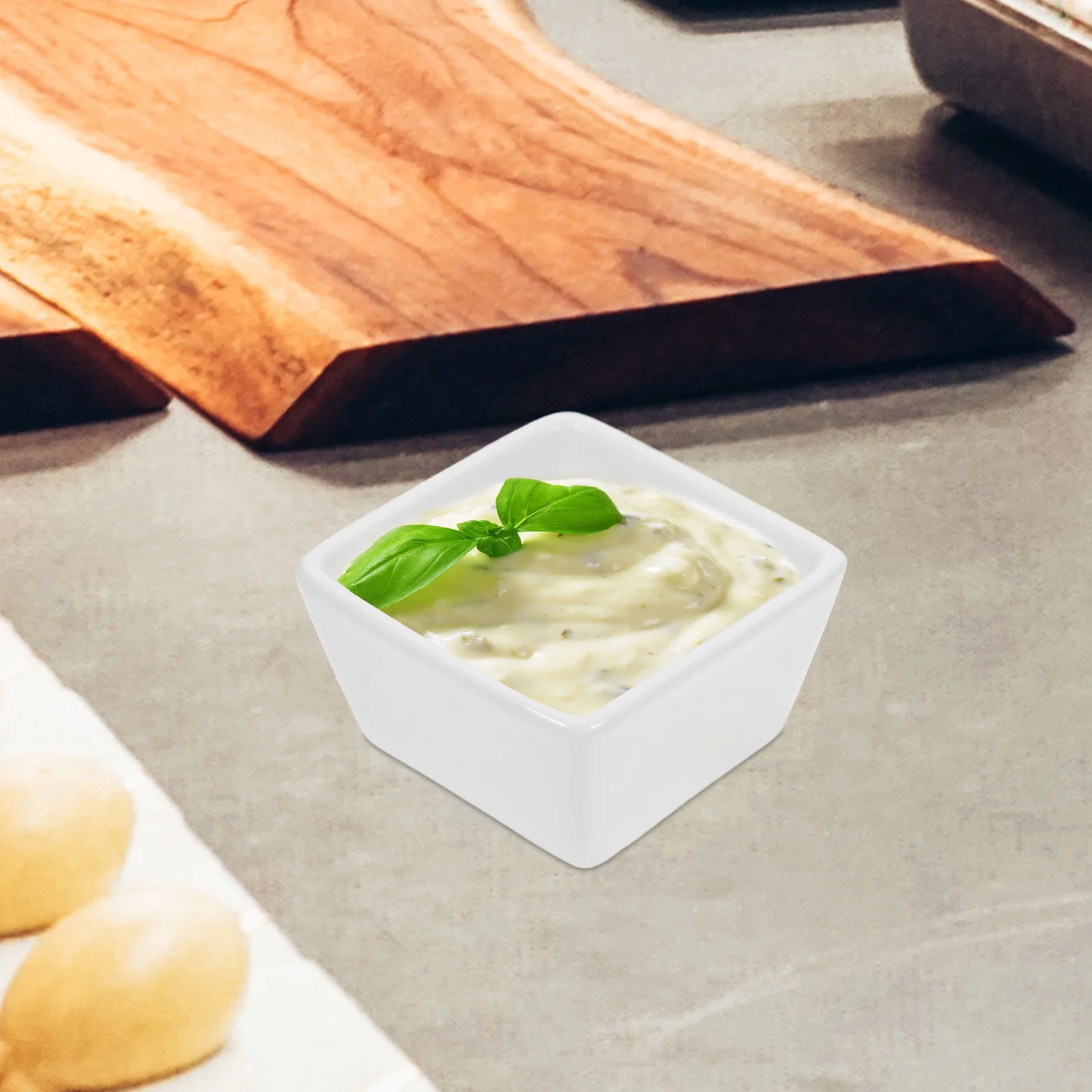 

2 Pcs Ceramic Candy Storage Holder Sweets Container Canister Jars Sugar Cube Square