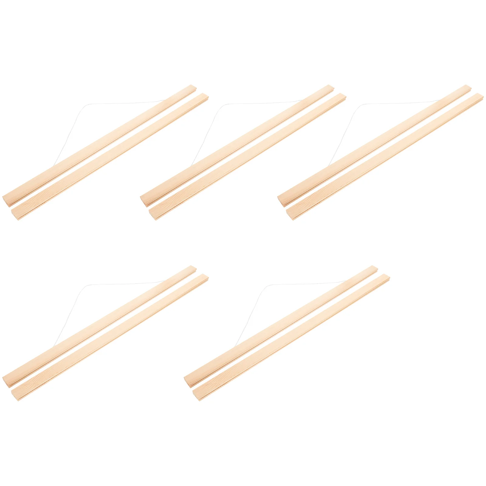 

5Pcs Wooden Poster Hangers DIY Frame Scroll Painting Display Rod Artwork Wall Decor Holder DIY Wood Poster Hanger
