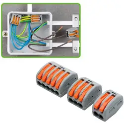 60pcs Universal Electrical Connectors 2 3 5 Conductor Connectors Types Tool-free functioning for various wire sizes and types