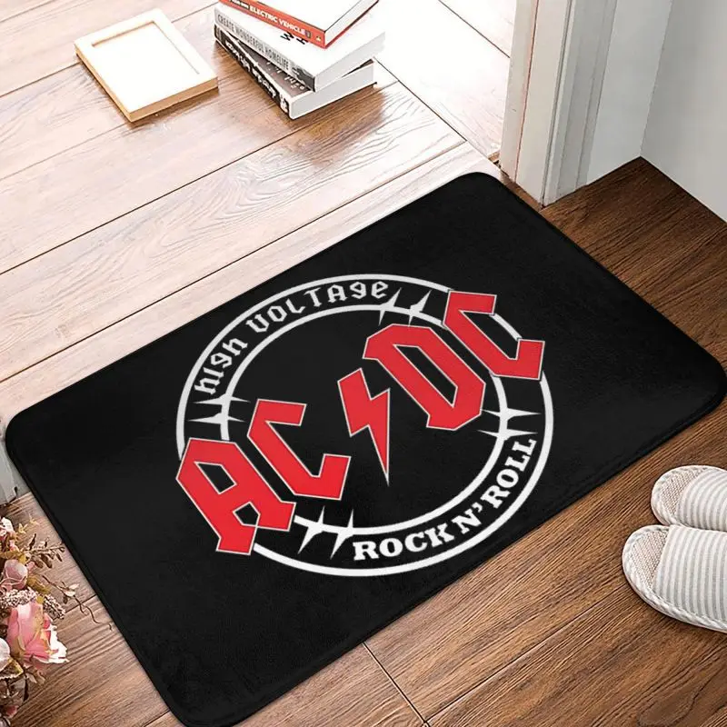 Vintage Rock AC DC Door Floor Bathroom Kitchen Mats Anti-Slip Indoor Heavy Metal Music Band Doormat Garden Entrance Carpet Rug