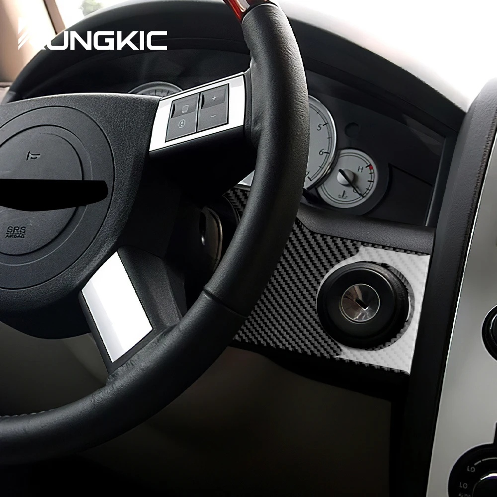 Real Soft Carbon Fiber Sticker For Chrysler 300 300C 2005 2006 2007 2008 2009 2010 Below Speedometer Keys Frame Interior Trim