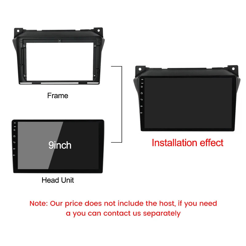 9inch 2 Din Car Radio face plate Frame for Suzuki Alto 2009-2016 Car DVD GPS Player panel dash mount kit car accessory