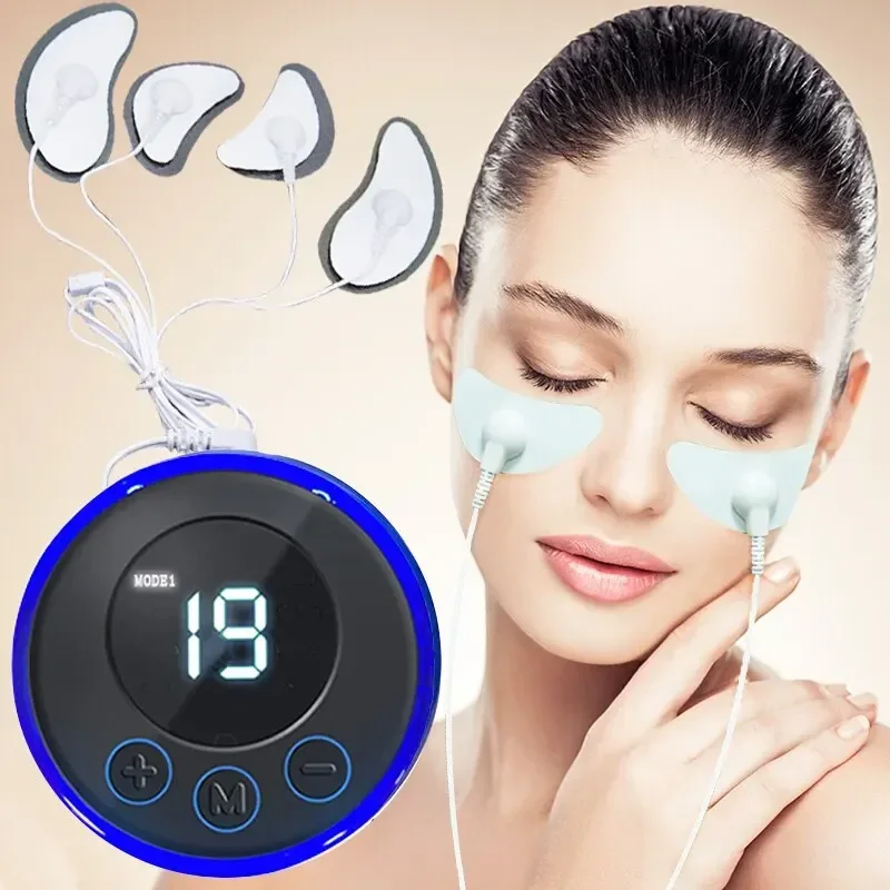 Massage elétrico ems para beleza dos olhos, estimulador muscular, levantamento facial, antirrugas, cuidados com a pele, olheiras, alivia a fadiga