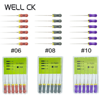 Well CK 6PCS/Box Dental C+ Files 25mm Endodontic Endo Root Canal Unclogging Files #6 #8 #10 Hand Use Stainless Steel Dentistry