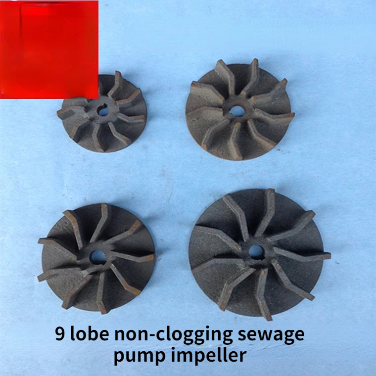 9-leaf Non-clogging Sewage Pump Impeller, Pig Iron, Water Pump Impeller, Non-clogging Mud Pump Impeller, Water Pump Accessories