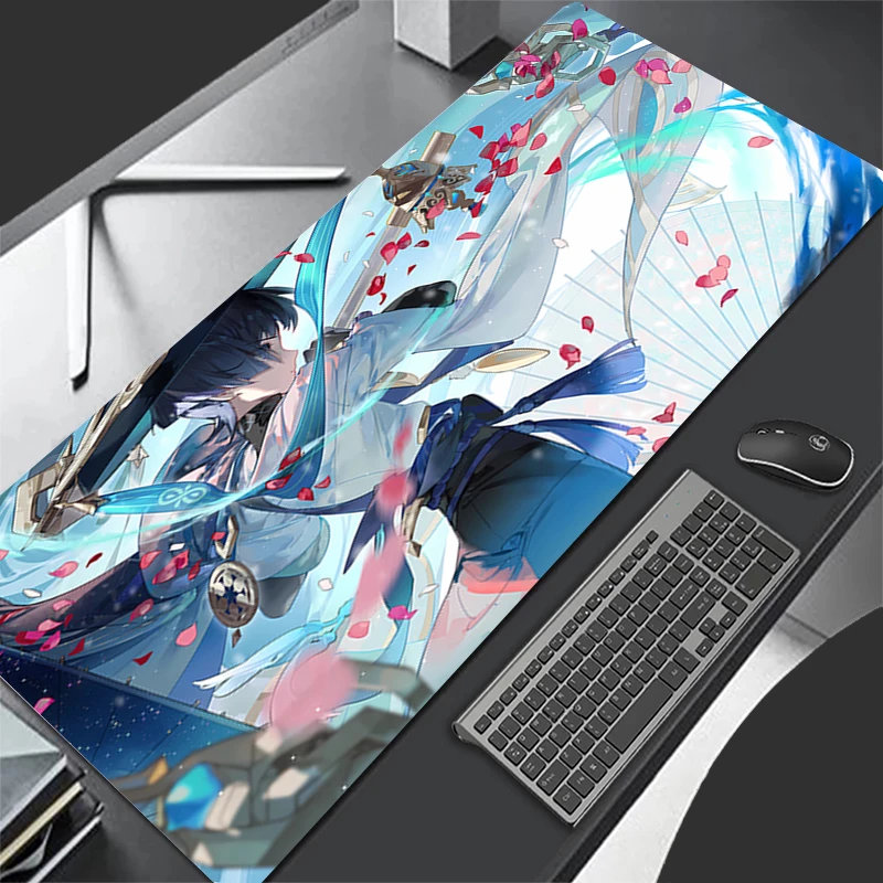 Mousepad Computer Gaming Accessories Keyboard Pad Office PC Rubber Mouse Pad Decoracion Desk G-genshin Impact Wanderer Mouse Mat