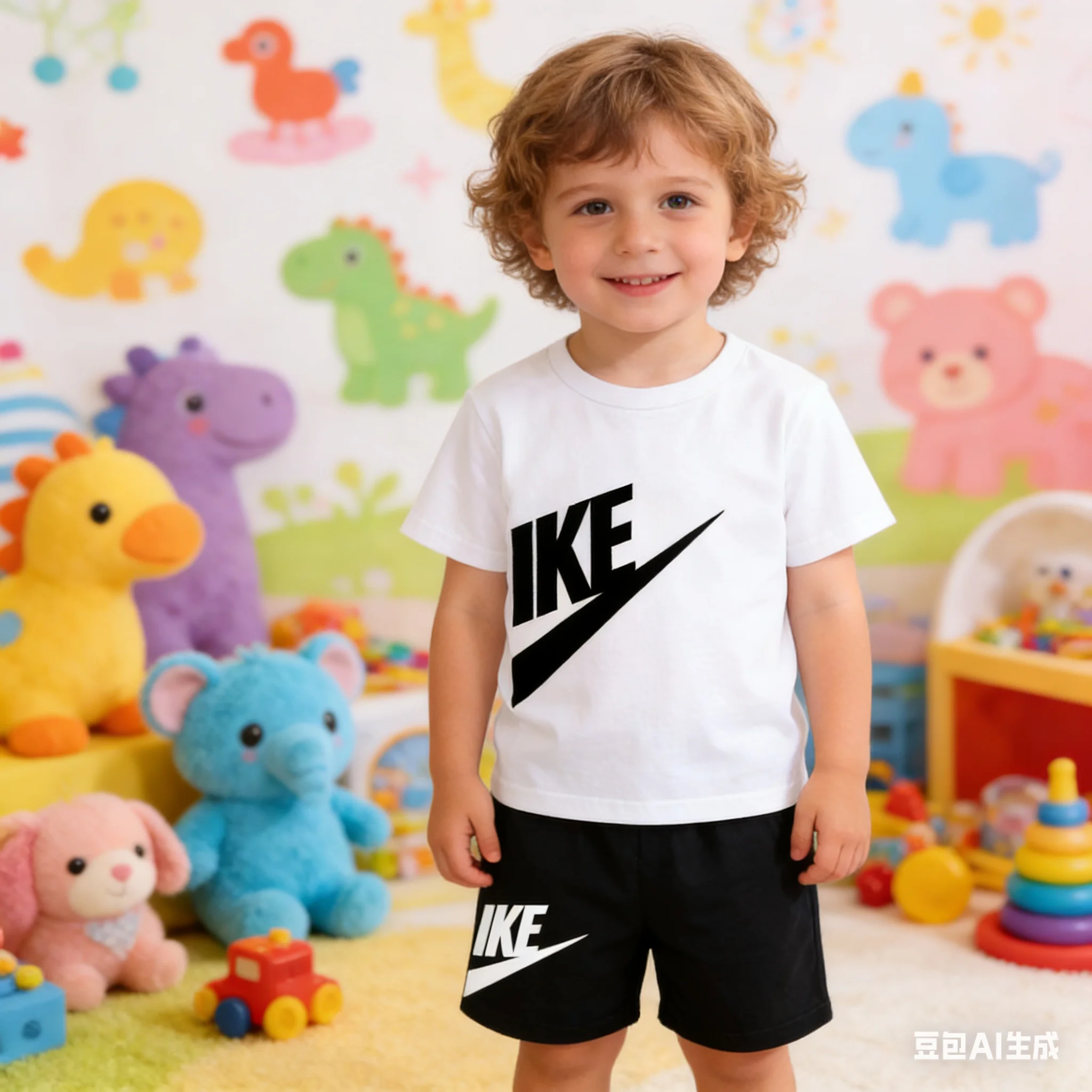 

3-12Yrs Sports Short-sleeved Casual Round-neck Set Summer Kids New Clothing Fashion Brand White T-shirt+Shorts Boy Girl 2pic Set