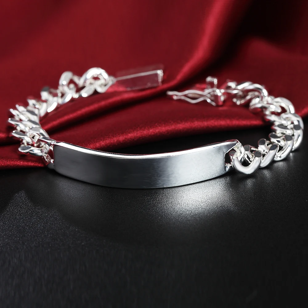 

Hot new 925 sterling silver 10MM chain Bracelets for men Wedding party Wild classic Christmas Gift fashion Jewelry