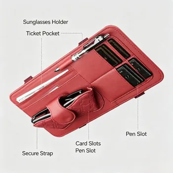 Car Sun Visor Organiser with Glasses Holder