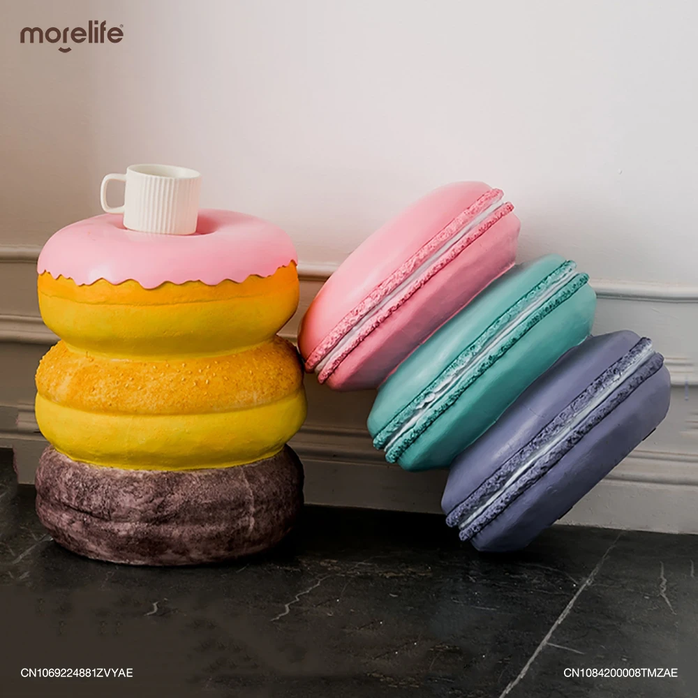 Decorative Props Creative Macaron Colored Biscuit Stools Living Room Shoe Changing Stool Trendy Accessories Footstools Furniture