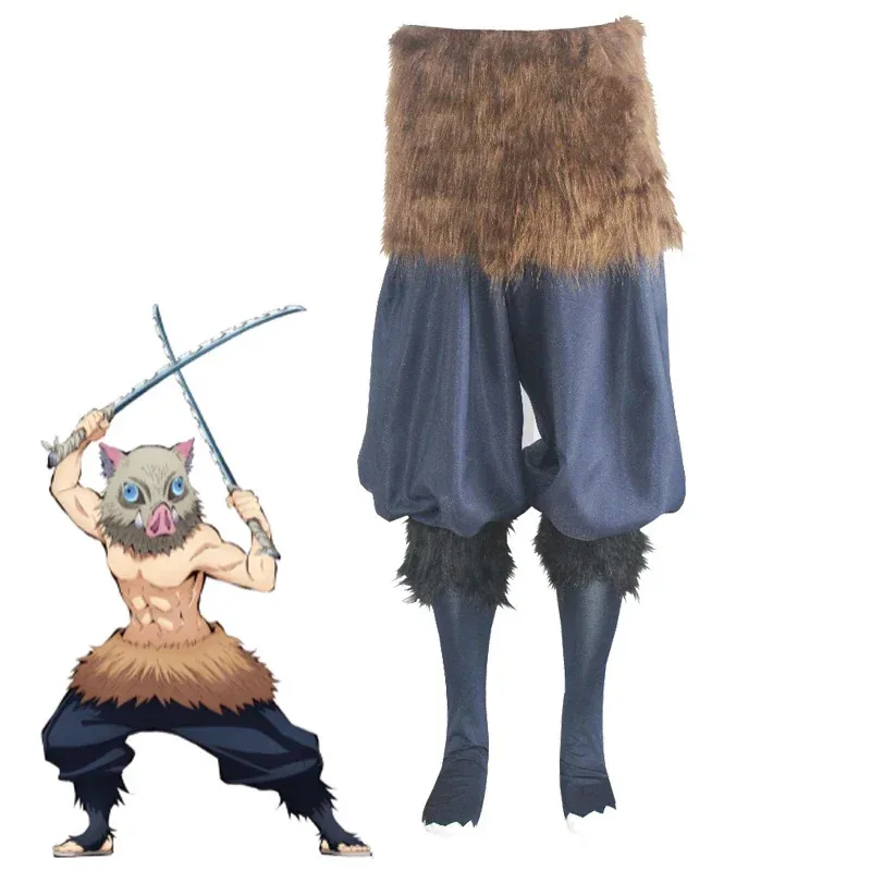 Anime Demon Slayer Hashibira Inosuke Cosplay Costume Adult Men Fancy Outfits Halloween Carnival Stage Perform Clothes
