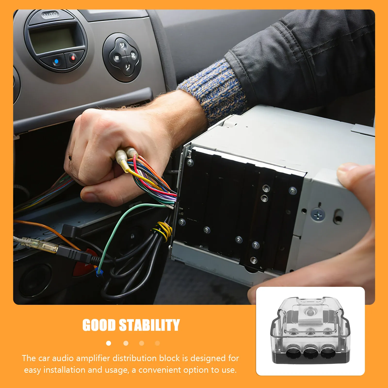 1 in 3 Way Power Distribution Block Car Audio Amplifier Connecting Splitter for Automotive Truck Boat System Upgrade