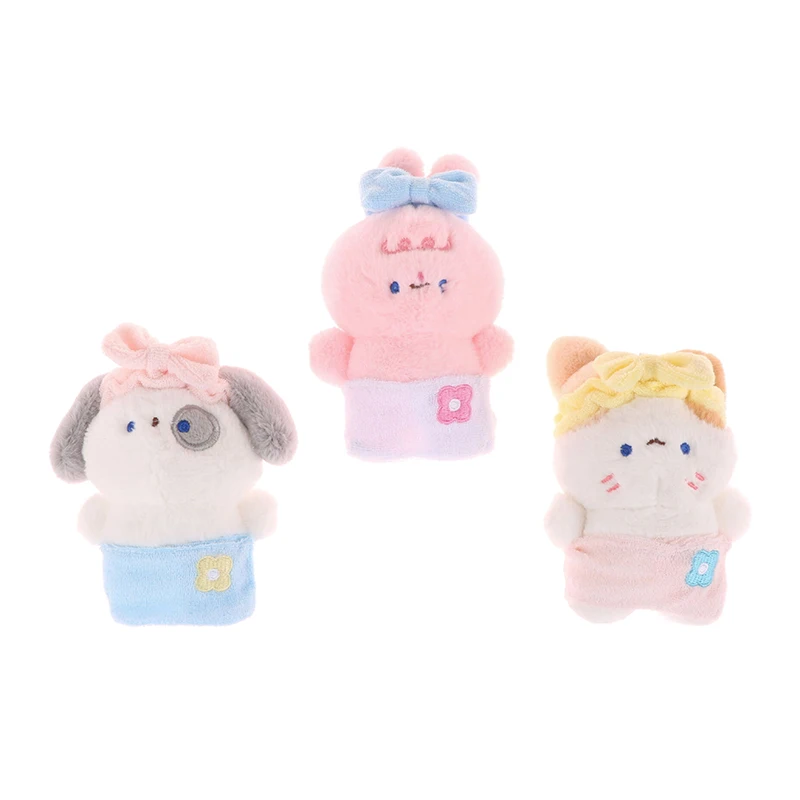 

Bath Towel Puppy Bunny Plush Toy Cartoon Rabbit Dog Pendant Soft Stuffed Doll Keychain Car Key Ring Backpack Bag Decor