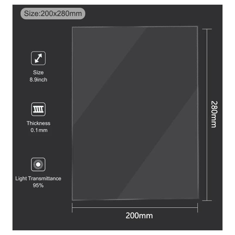 2Pcs FEP Release Film 200x280mm High Transmittance Strength for LCD SLA DLP 3D Printer [No.3 Elnic]