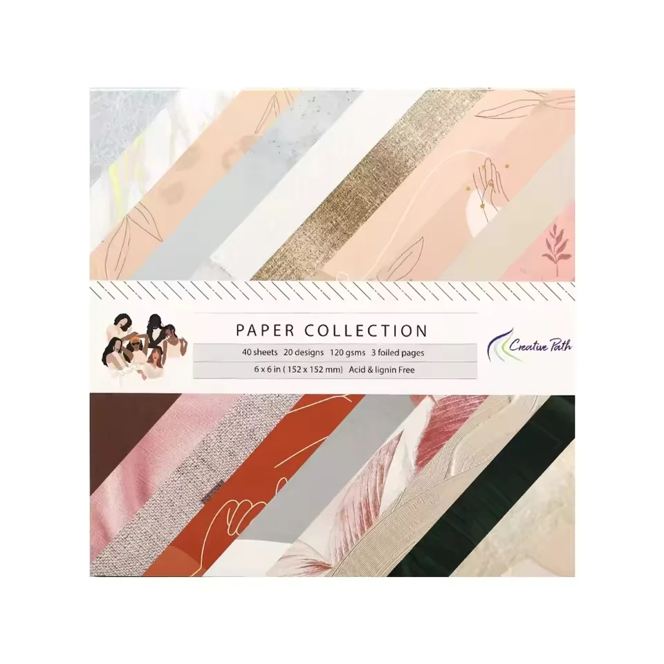 Creative Path 6x6 scrapbookpapierblok met bloemenpatroon, decoratief papier voor journaling, 6 inch scrapbooking achtergrondpapier voor knutselprojecten