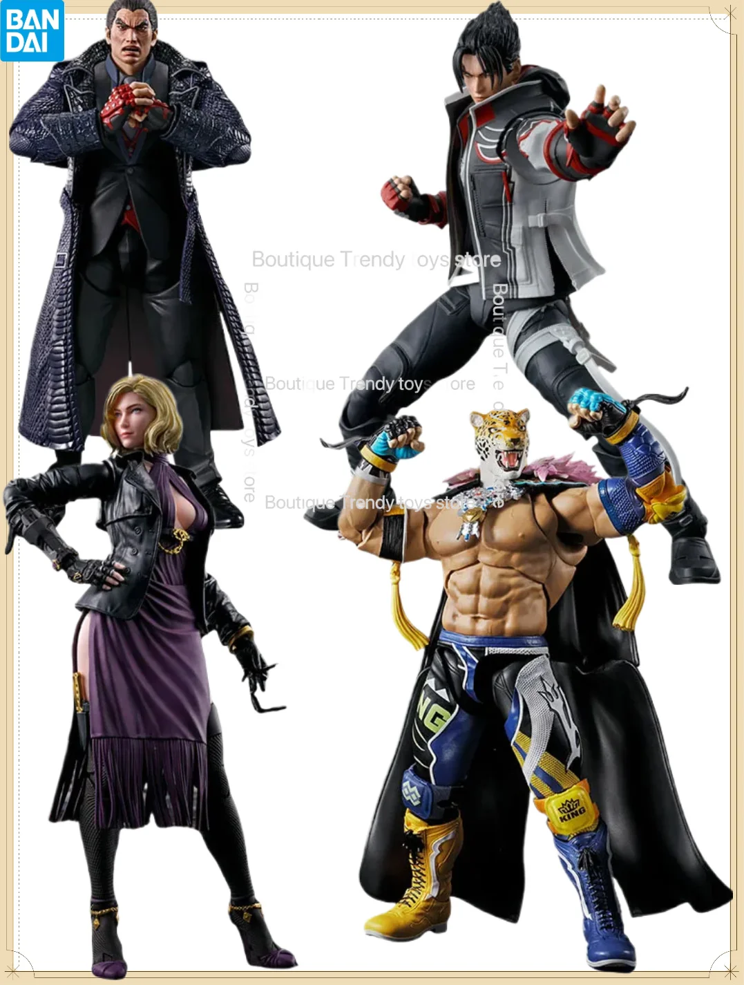 

Bandai Genuine SHF Tekken 8 KAZUYA MISHIMA NINA WILLIAMS JIN KAZAMA The King of Iron Anime Action Figure Model Toy Gift Children
