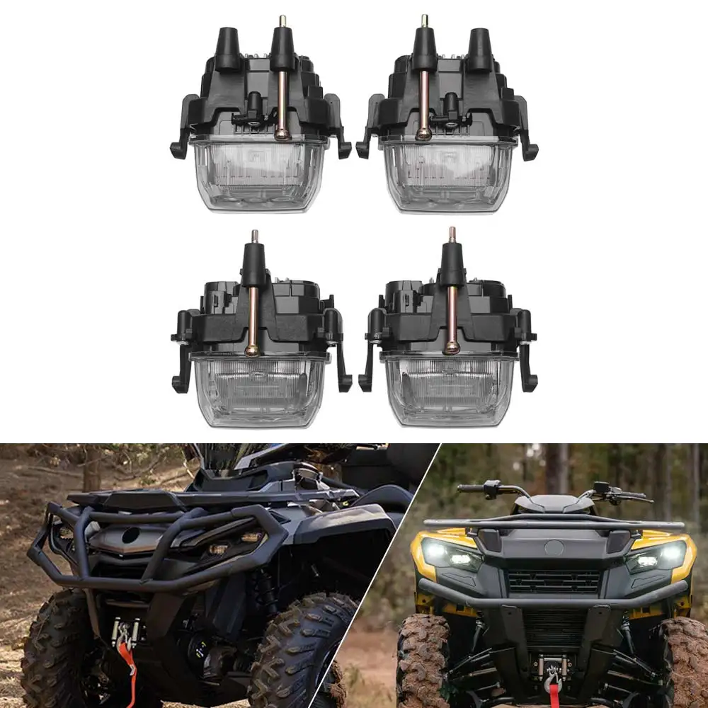 12V UTV Front LED Headlight Hi/Lo Beam For Can-Am Outlander PRO MAX 6x6 650 1000 Maverick Renegade X MR XC Defender 2023-2027