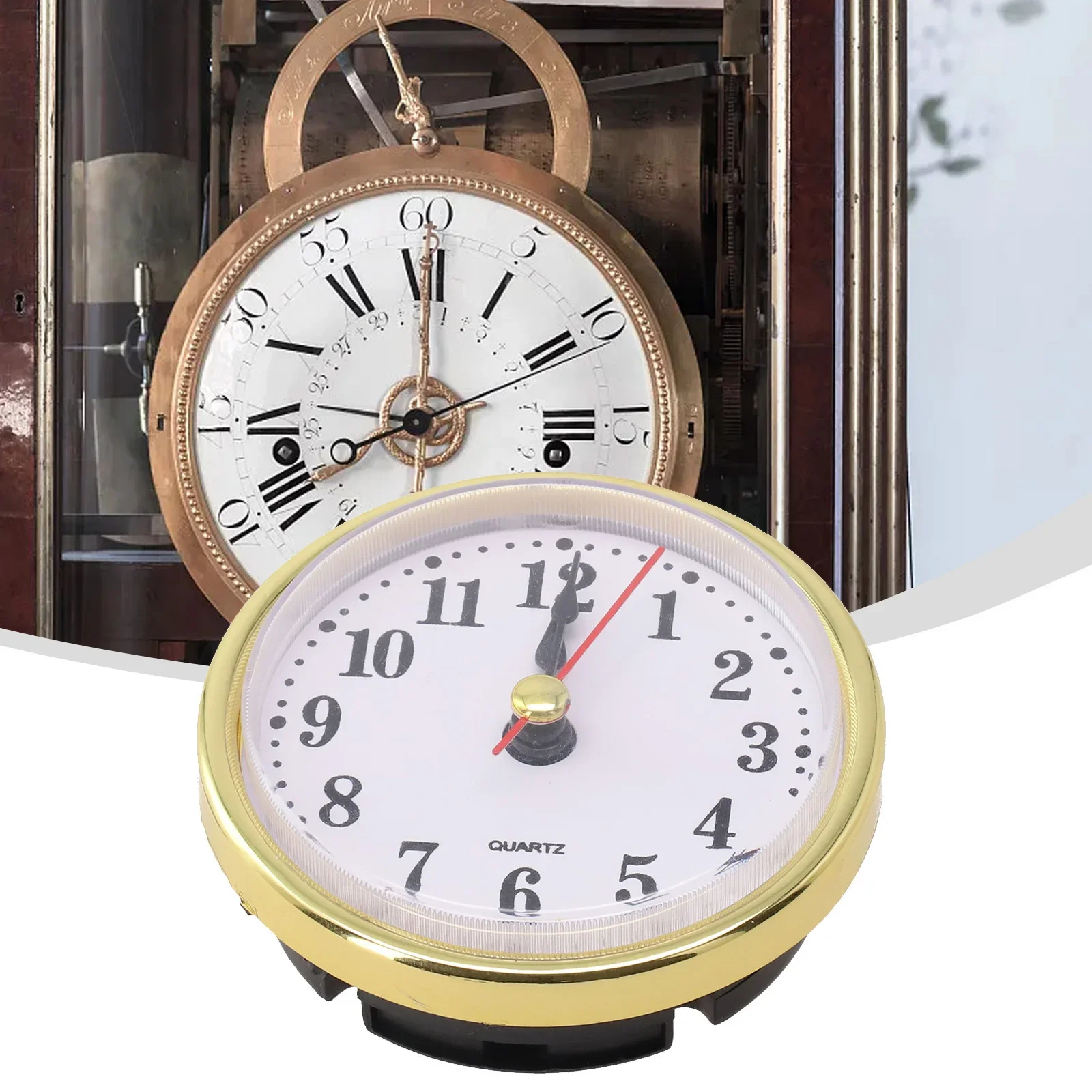 

65MM Quartz Clock Rts Movement Replacement DIY Gold Silvery Arabic Numbers DIY Clock Replacement Parts & Tools