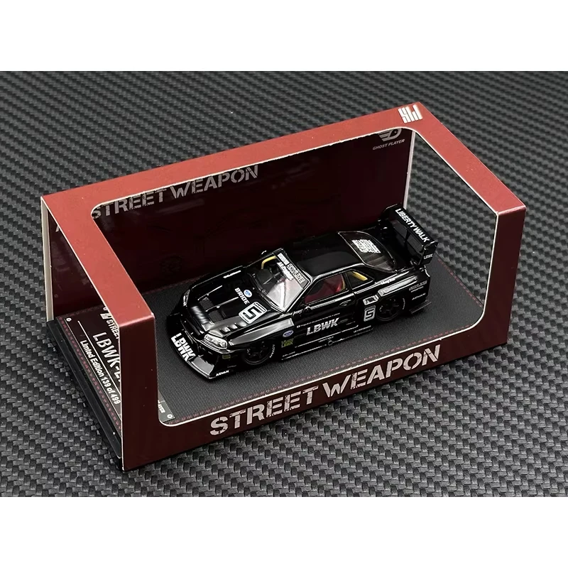 Street Weapon 1:64 LBWK Skyline GTR ER34 Super Silhouette Chameleon Opened Hood Diecast Diorama Car Model Collection