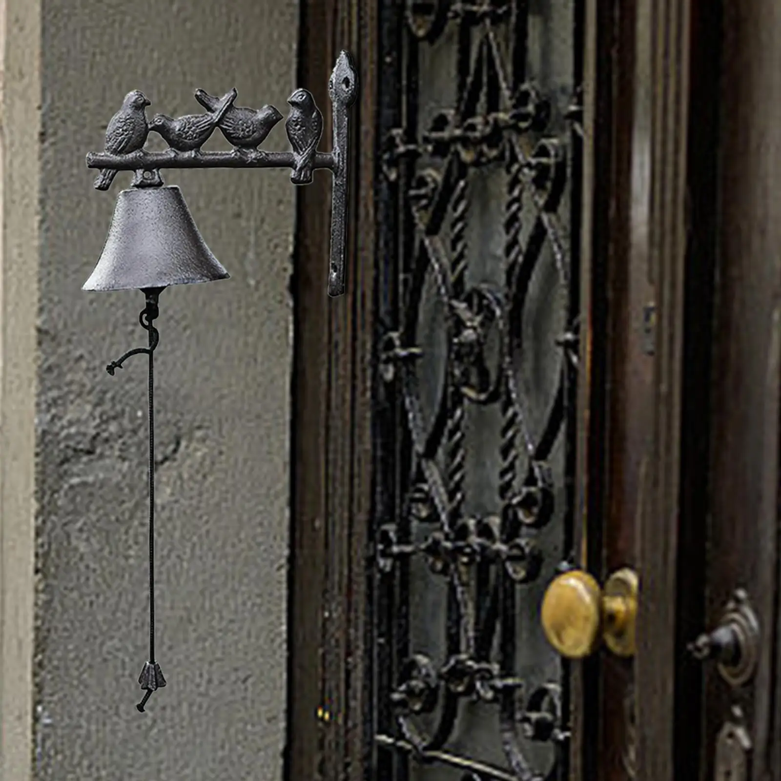 

Cast Iron Door Bell Birds Decoration Outdoor Dinner Bell for Patio Indoor