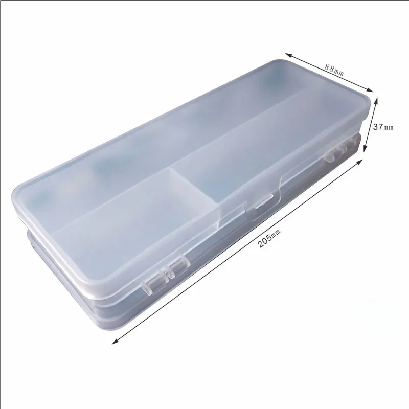 Rectangular Double-Sided 4-Grid Storage Box Frosted Translucent Stationery Box For Pencils And Long Items Hardware Tools Arrange