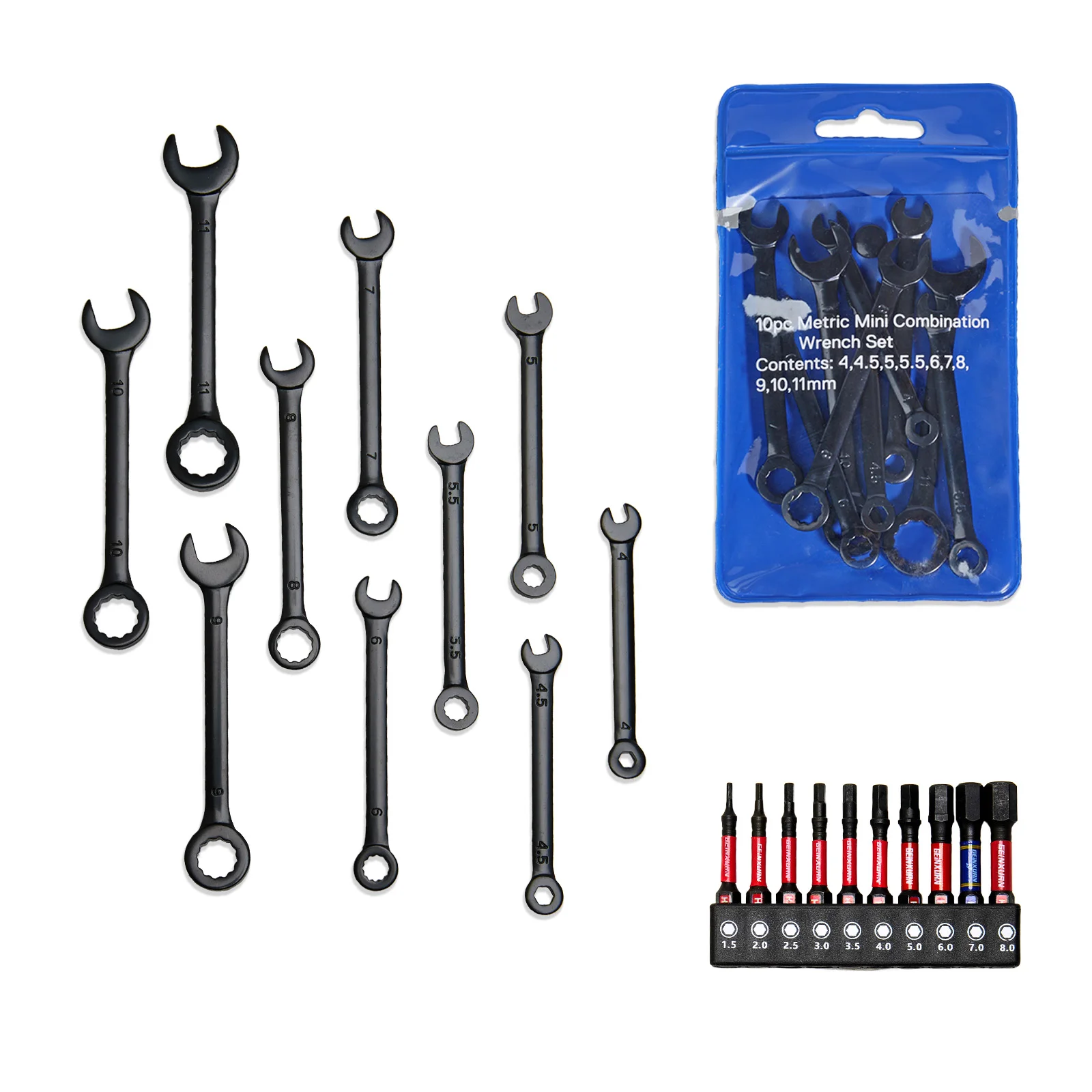 

Черный мини-ключ Geinxurn и набор шестигранных отверток, мини-ключ Metrc/SAE и отвертка S2 Metrc/SAE для инструментов для домашнего ремонта