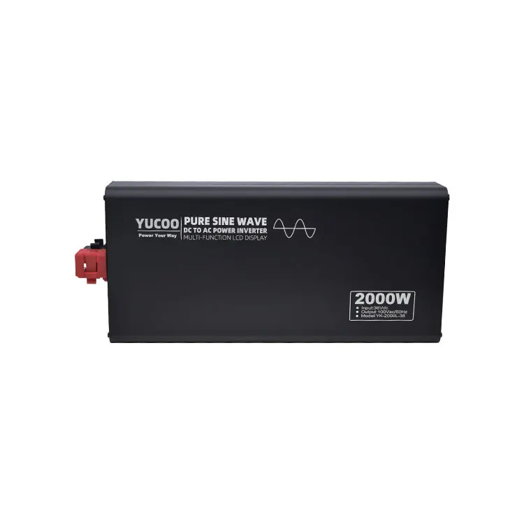 YUCOO 2000W Power Inverter DC 12v 24v to 220V Pure Sine Wave Power Inverter