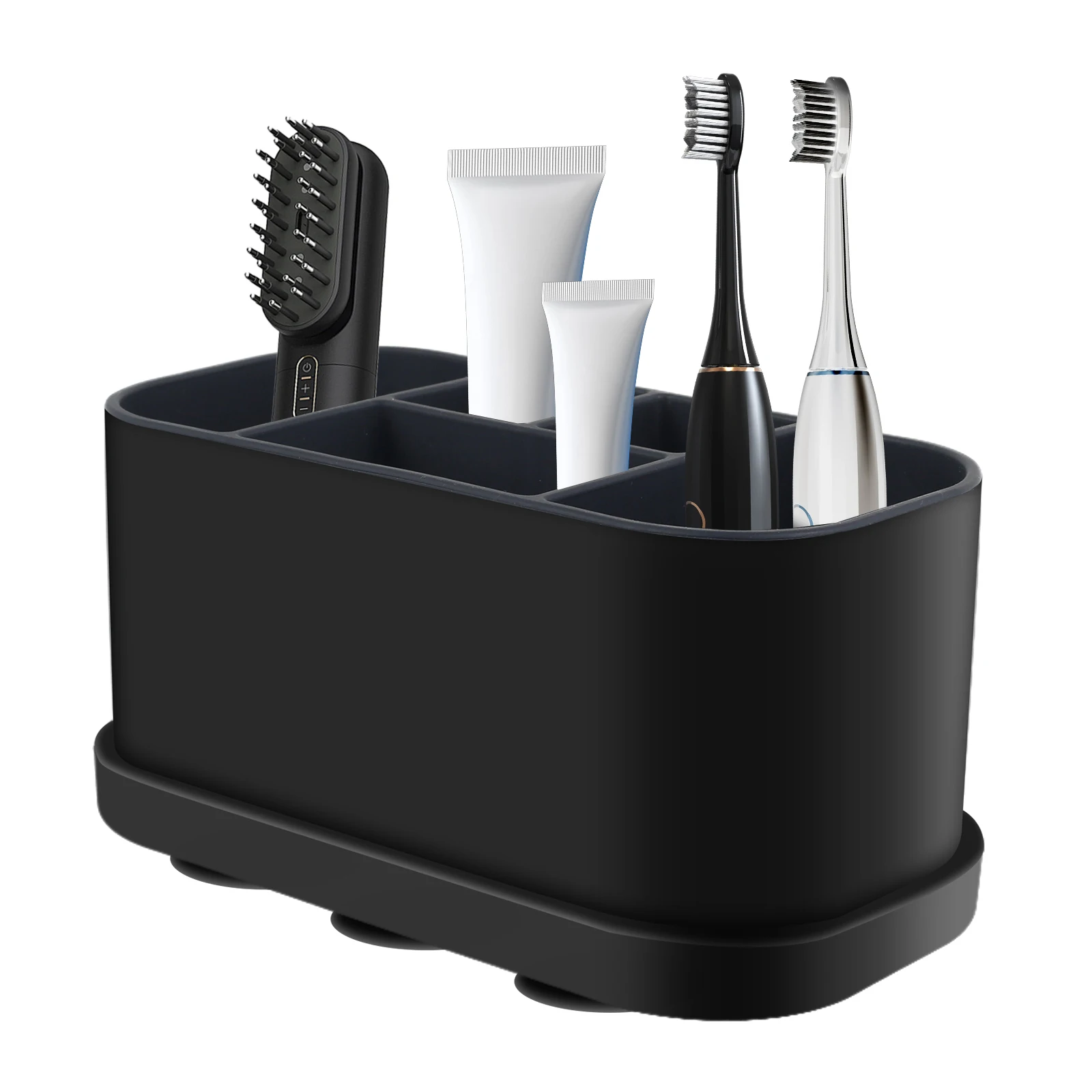 5 Slots Toothbrush Holders Bathroom Electric Tooth Brush Toothpaste Storage Holder Countertop Suction Cup Organizers