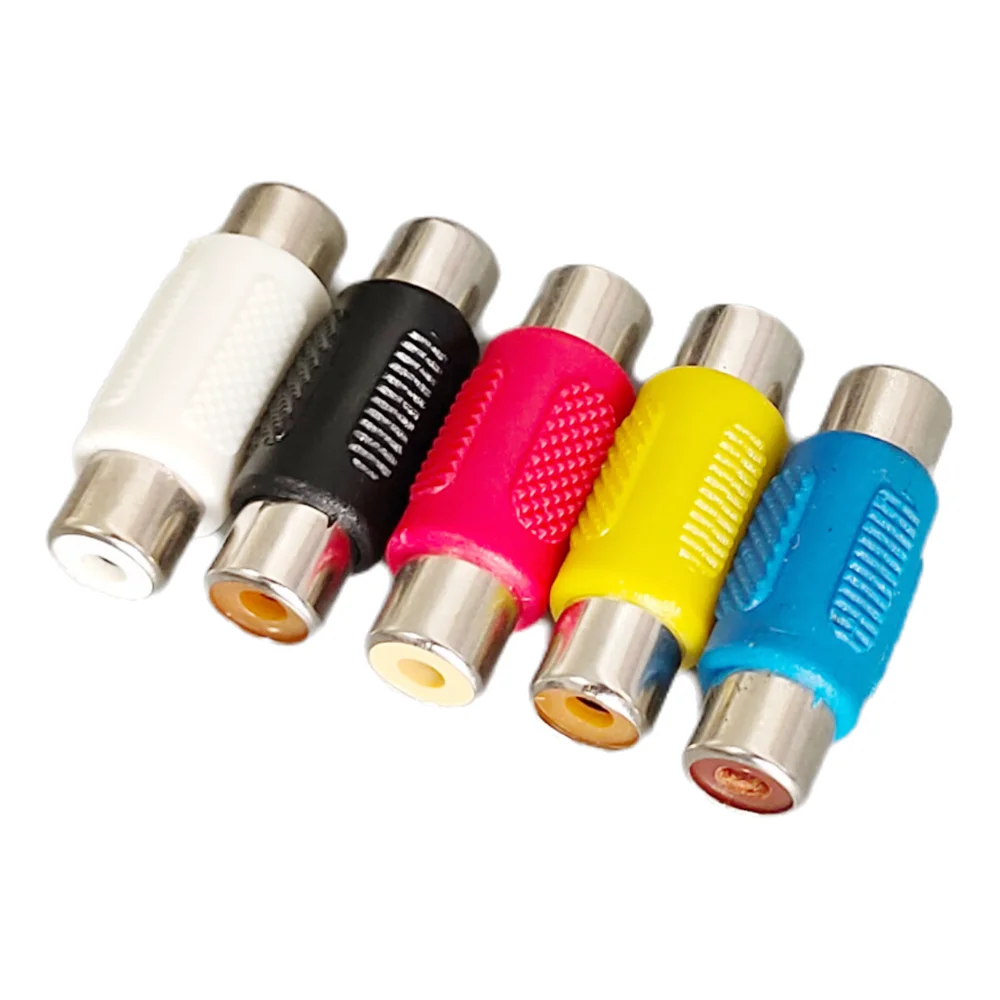 5PCS RCA Straight-through Audio and Video Female To Female Plug RCA Audio Lotus Butt Jack Socket Adapter Connector