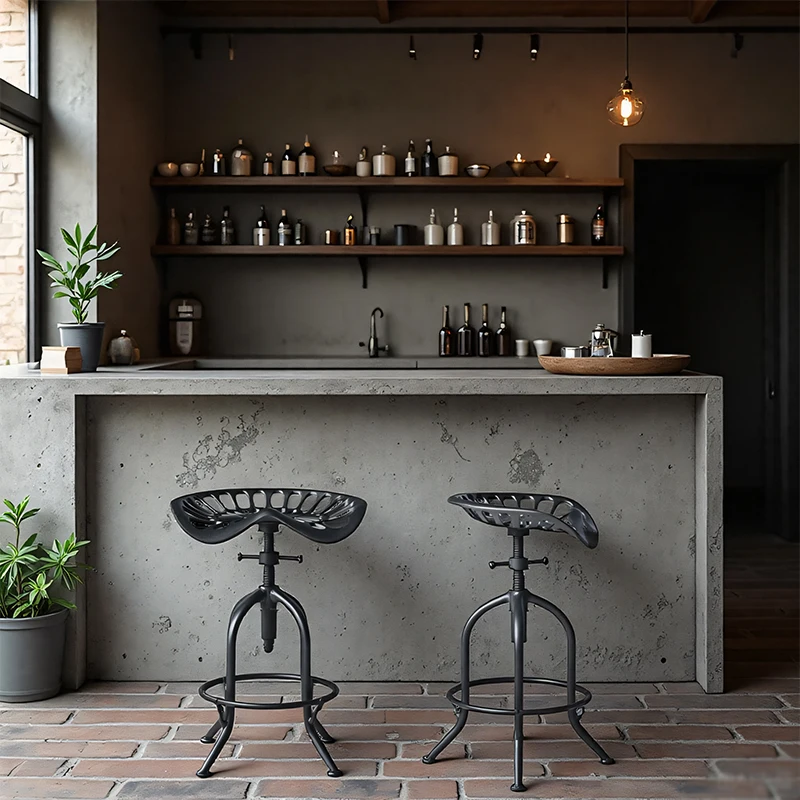 Retro industrial style chair, liftable bar chair, home dining chair