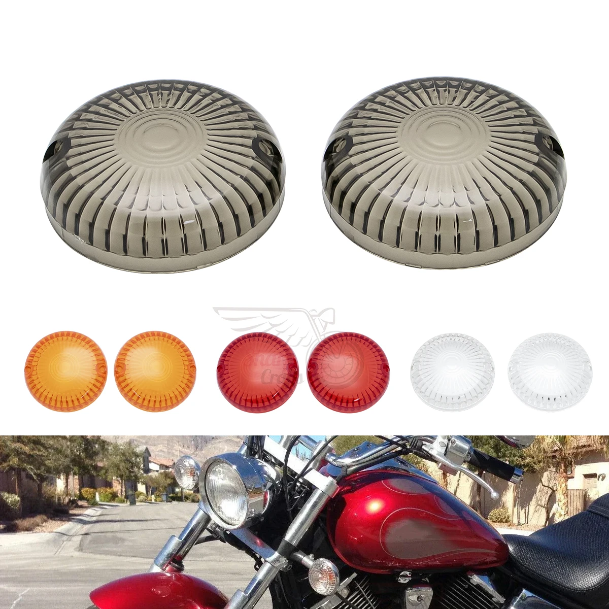 Motorcycle Turn Indicator Signal Light Len Covers For Yamaha V-Max Virago XV250 XV535 XV700 XV750 XV1000 XV1100 Maxim XJ700/X