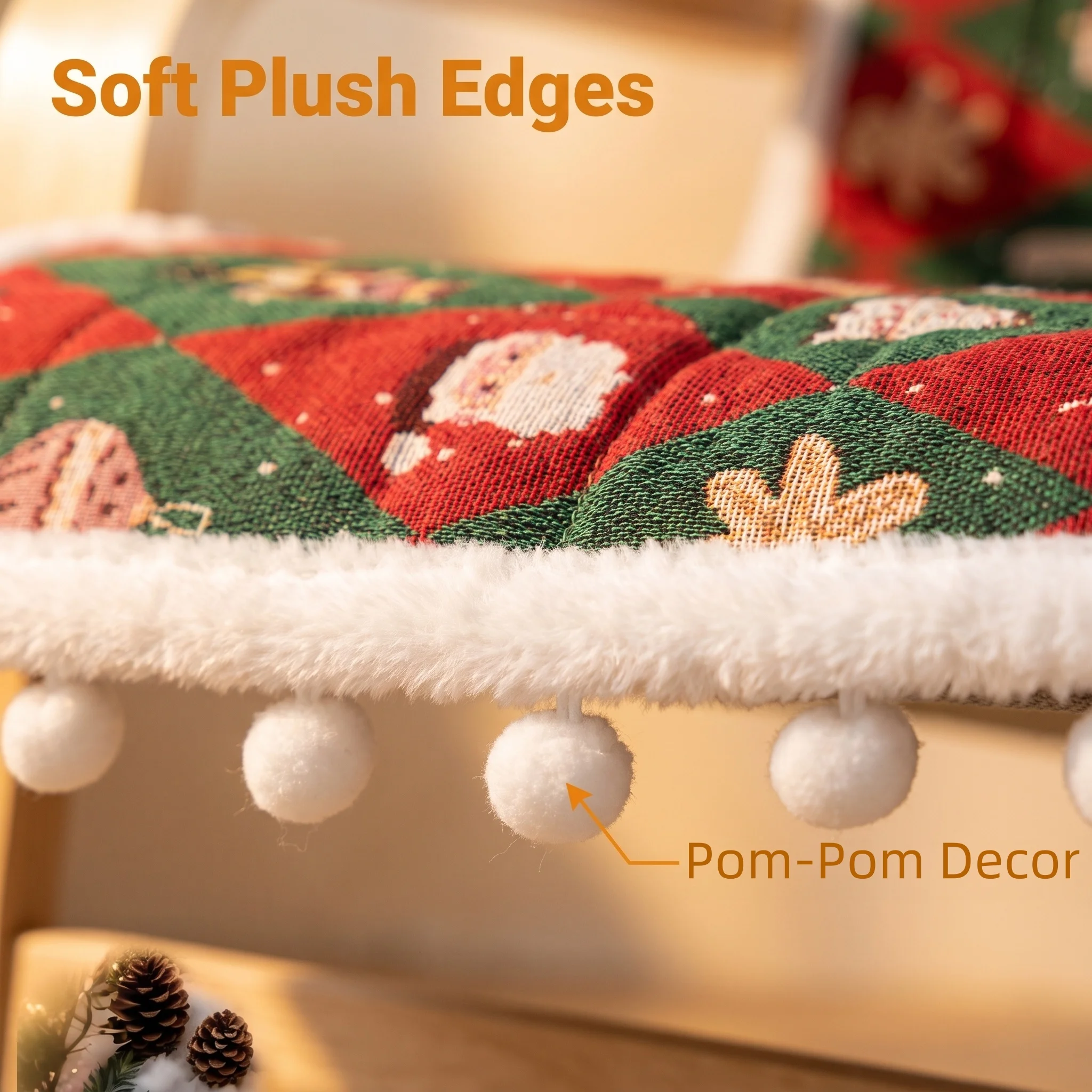 1pc Christmas Vibe Quilting Thick Sofa Pad, Anti-Slip Holiday Decoration Sofa  Cover for Living Room Couch Pet Friendly