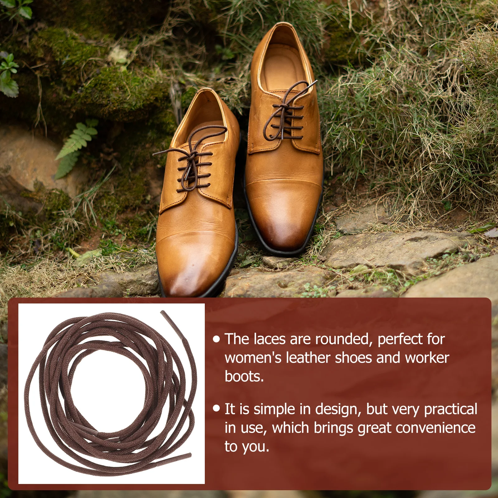 

1 пара вощеных шнурков для обуви, износостойкие закругленные полиэстеры премиум-класса для модельных обуви, рабочих ботинок и кроссовок