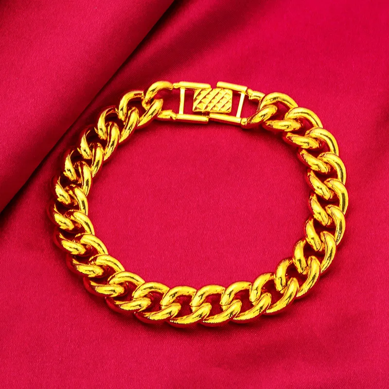 

Boss Thickened Gold Bracelet! 24K Gold AU999 Couple Style, Men's Dominant Bamboo + Women's Rose Gold Tone, Thickened Anti-Fade