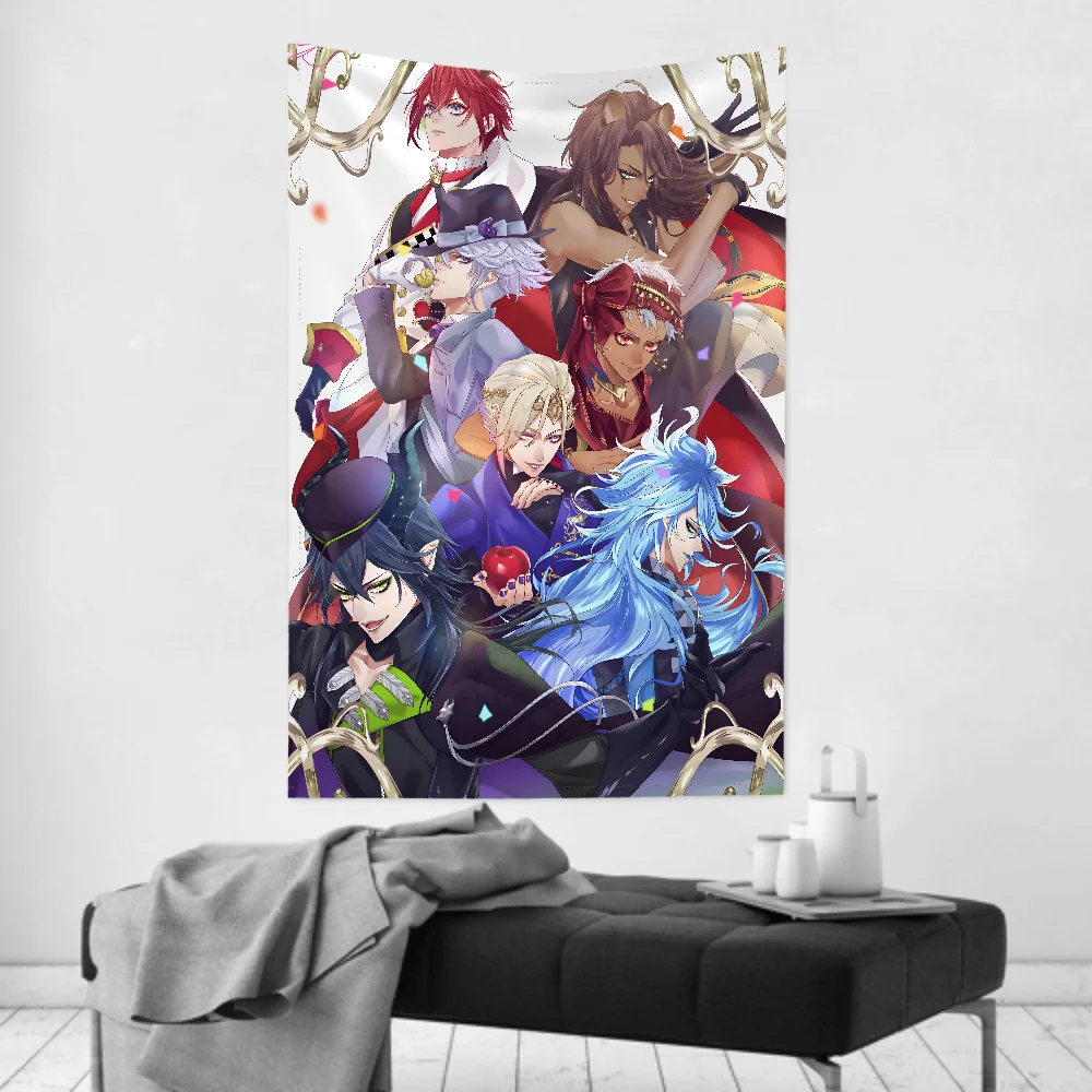 Twisted Wonderland Tapestry Anime Digital Print Machine Washable Durable Tapestry for Home Living Room Bedroom Decoration