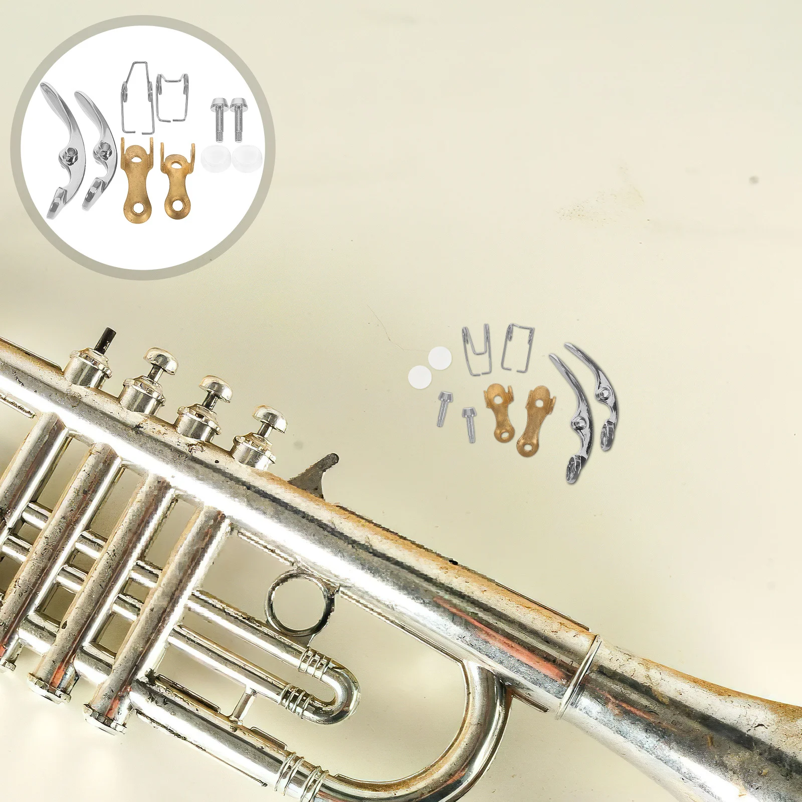 

1Set Trumpet Accessories Maintenance Kit Valve Screws Pads Base Repair Replacement Parts Universal Compatibility Musical