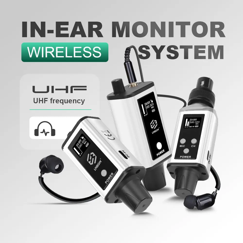 lmbgm-a9-モノラル-プロ-ワイヤレス-インイヤーモニタリングシステム-ポータブルミニレシーバー-uhf164フィート範囲、ステージ、レコーディングスタジオに最適