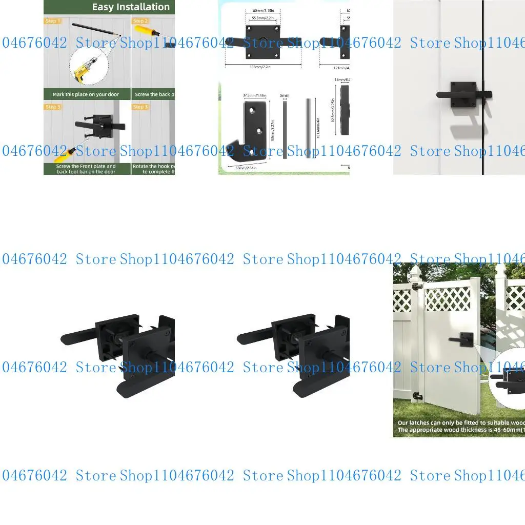 5asd Double Side Auto Gate Latches Hardware Fence Lock for Indoor and Outdoor Use