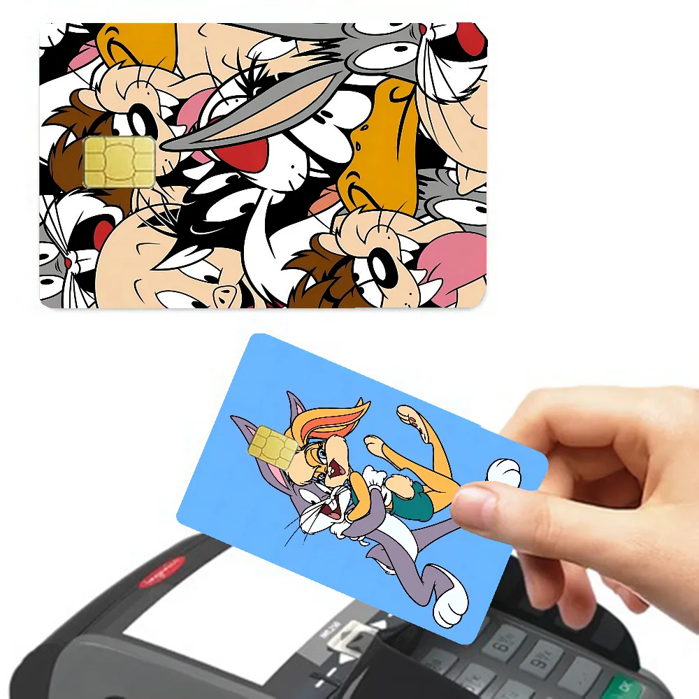 Stiker kulit kartu kredit kelinci kartun untuk kartu VISA Bank stiker tahan air antigores hadiah wanita