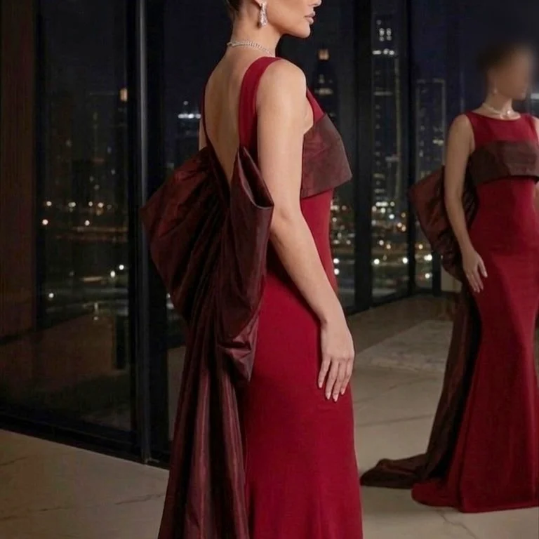

Customized Temperament Formal Evening Dress O-Neck Sleeveless Mermaid Long Dresses for Banquet Party Gown Elegant
